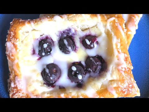 Easy Blueberry Cream Cheese Danish | Cream Cheese Danish Pastry Recipe with Blueberries