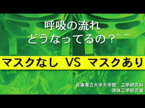 工学研究科実験　マスク周りの呼吸の流れvol.1（マスクなしVSマスクあり）」