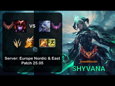 Shyvana Jungle vs Volibear - EUNE GrandMaster - Patch 25.05