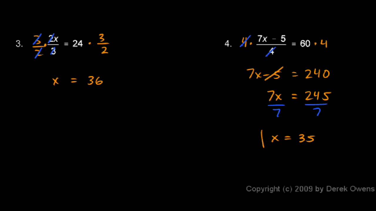 Algebra Review 2.2 - Solving Equations