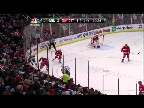 Gustav Nyquist goal 2-1 Mar 20 2013 Minnesota Wild vs Detroit Red Wings NHL Hockey