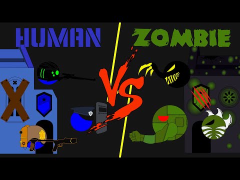 Tower Fight : Zombie VS Human | Marble Race In Algodoo