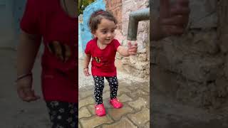 Cute little girl trying to catch water | Innocent girl | pani di ki gal