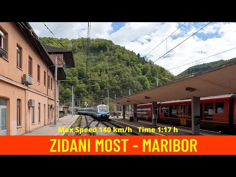 Cab ride on Slovenia's  train from Zidani Most to Maribor (Slovenia) train drivers view 4K/60