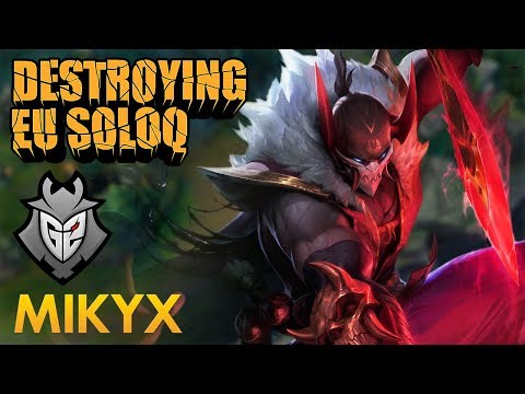 Destroying EU SoloQ: G2 Mikyx - Pyke Support - KDA 22/5/18