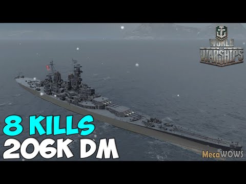 World of WarShips | Missouri | 8 KILLS | 206K Damage - Replay Gameplay 1080p 60 fps