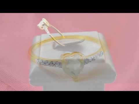 TELEIOS LUXE 18K GOLD 0.3CT HEART OPAL 0.07CT DIAMONDS RING - 6.5 US - TL0000111