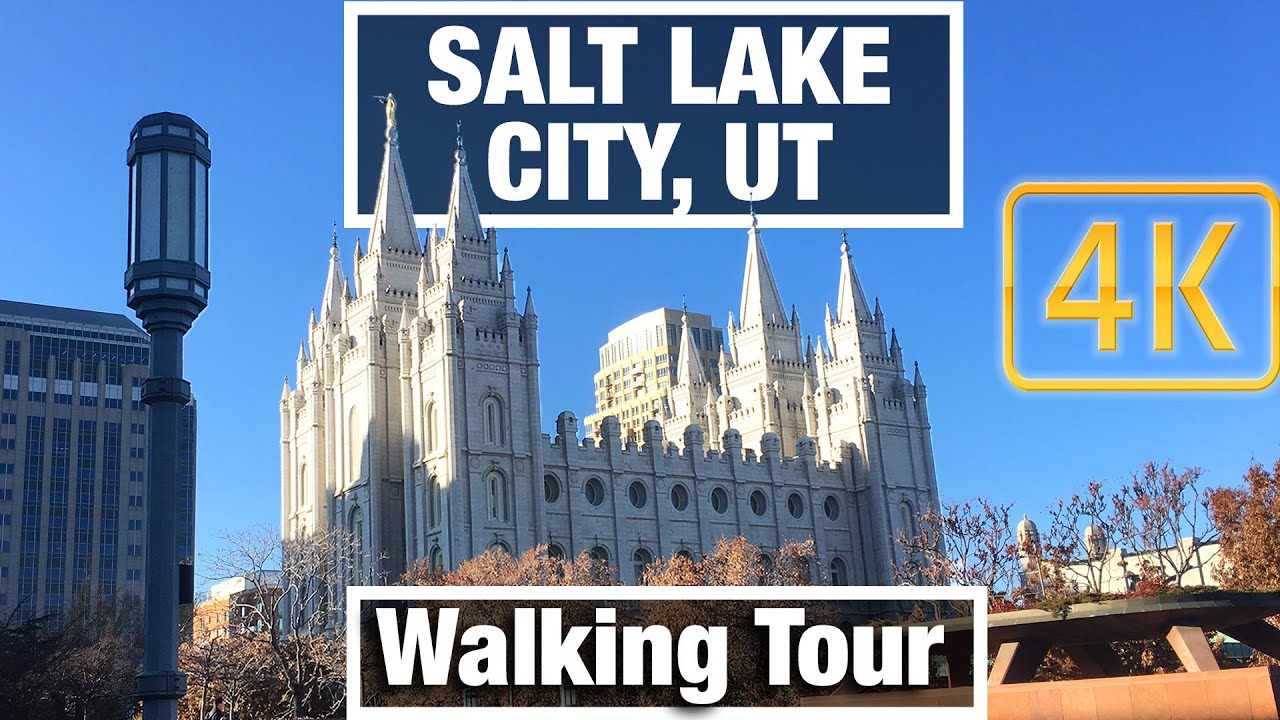 Immersive street-level walking tour through Salt Lake City Temple Square, United States, showcasing authentic urban landscapes, local architecture, and the vibrant atmosphere of the city's neighborhoods