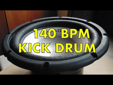 140 BPM Kick Drum Metronome, 140BPM Bass Drum Thump, 4 on the Floor Kick, 140 Beats Per Minute Bombo