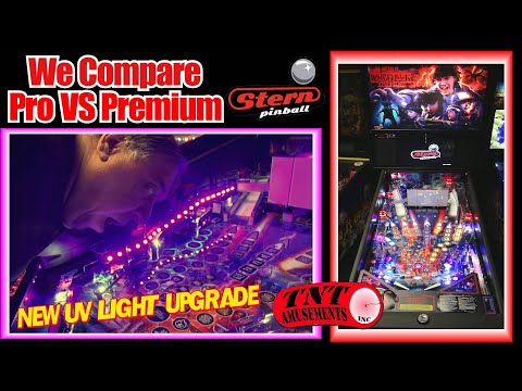 #1616 We Compare Stern STRANGER THINGS Pro VS Premium Pinball & New UV Light Kit-TNT Amusements