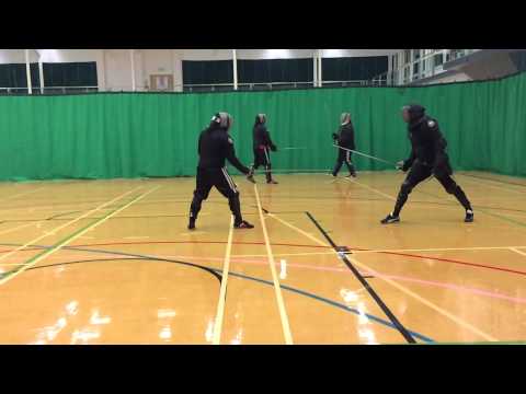 AHF Nick vs Tom rapier & dagger sparring Playback 1x normal speed Recorded 120fps