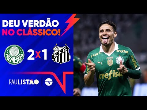 VEIGA MARCA GOLAÇO, VERDÃO BATE O SANTOS E SE ISOLA NA LIDERANÇA DO GRUPO B! PALMEIRAS 2 X 1 SANTOS