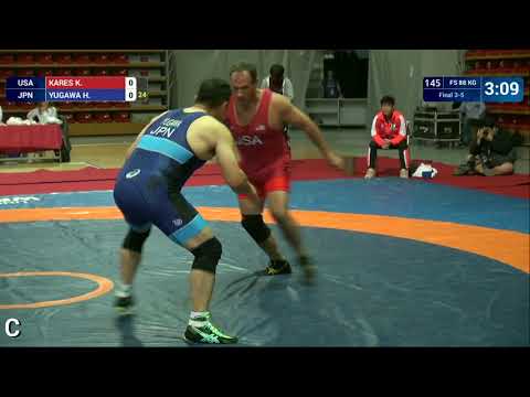 BRONZE FS - 88 kg: K. KARES (USA) v. H. YUGAWA (JPN)
