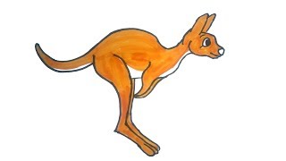 Kangaroo Drawing | how to draw a Kangaroo | Easy Step By Step Drawing for kids