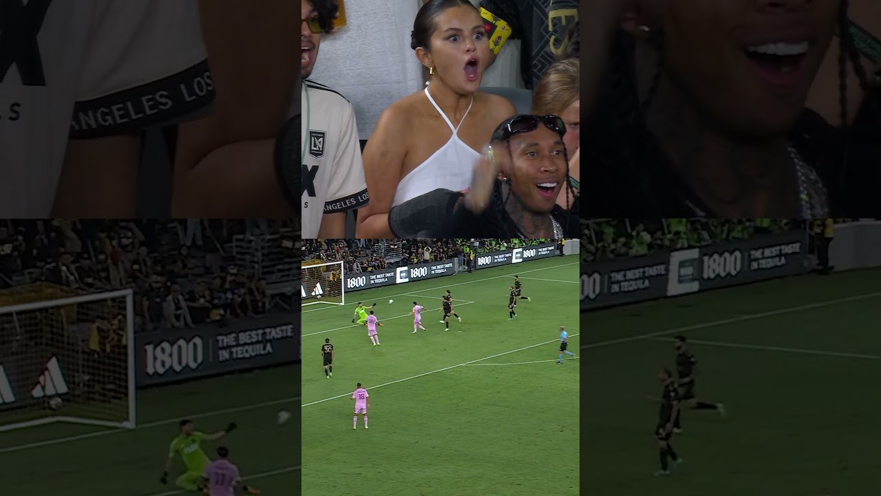 Selena Gomez and Tyga reaction to Messi's shot blocked by John McCarthy #shorts