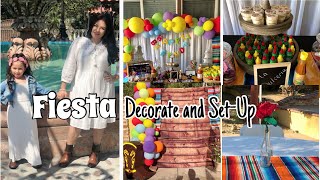 MEXICAN FIESTA PARTY DECORATE & SET UP WITH ME| CANDY TABLE, PHOTO BACKDROP, BALLOON GARLAND