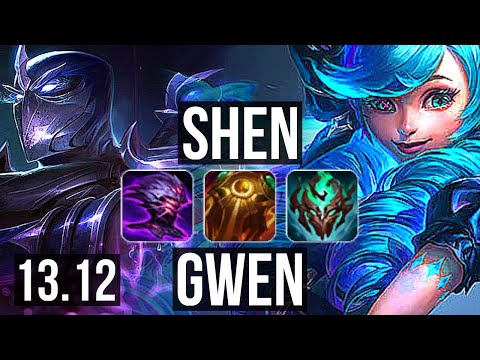 SHEN vs GWEN (TOP) | 8/0/16, 3.6M mastery, 1400+ games, Legendary | KR Master | 13.12