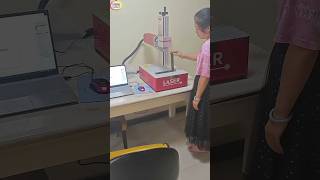 It's a Desktop Fiber laser marking machine demonstration