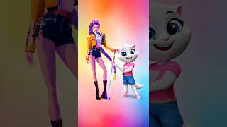 KPOP DEMON HUNTERS vs DEMON SLAYER #mytalkingangela2 #demonslayer #kpopdemonhunters #shorts #gaming