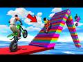 SHINCHAN AND FRANKLIN TRIED THE GIANT COLOURFUL STAIRS CLIMBING PARKOUR CHALLENGE GTA 5