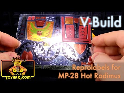 Reprolabels for MP-28 Hot Rodimus - V-Build 94