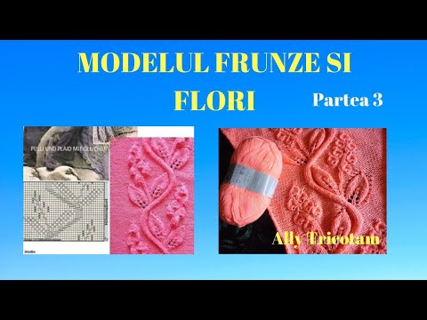 We knit the openwork pattern "Leaves and Flowers". Part 3.