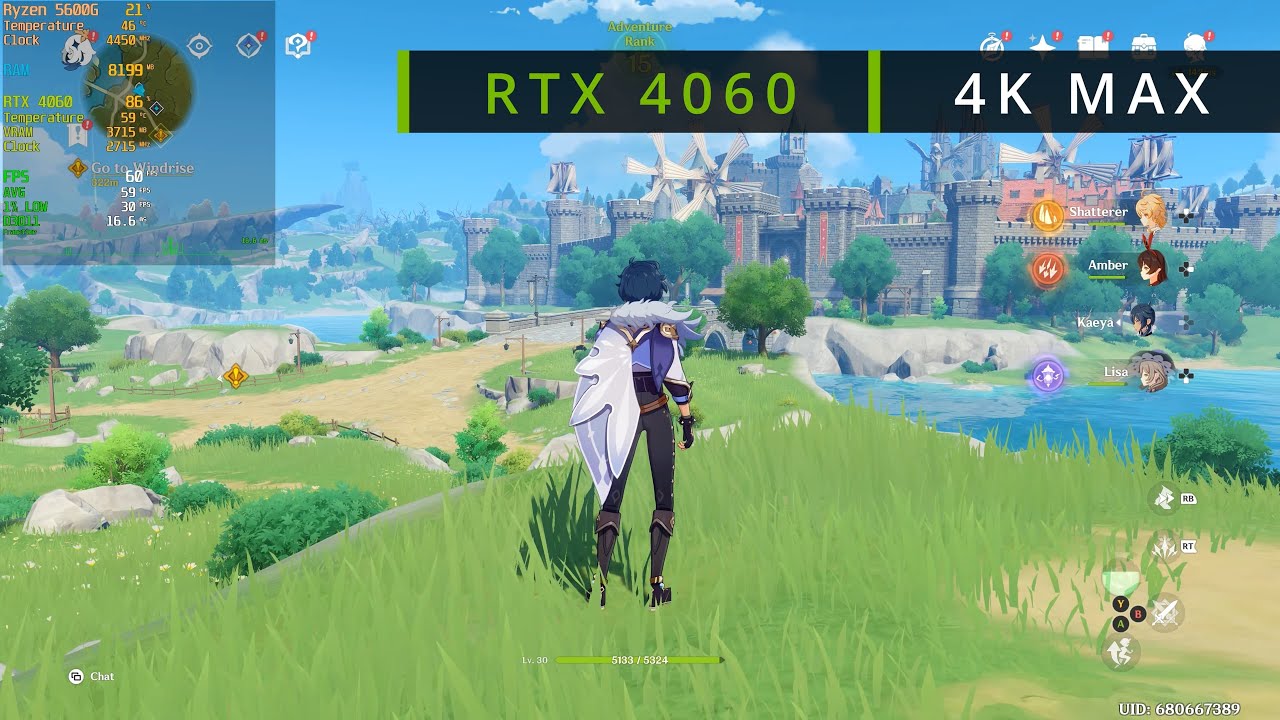 Genshin Impact on RTX 4060 - 4K MAX Settings!