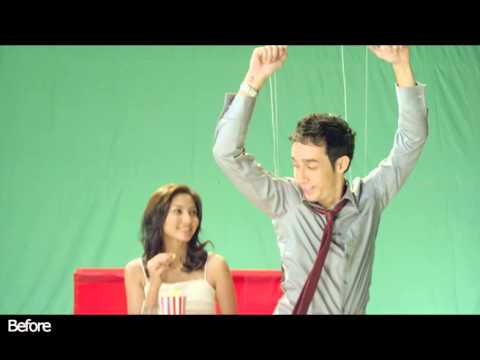 Visual efects Green screen before & After rotoscoping