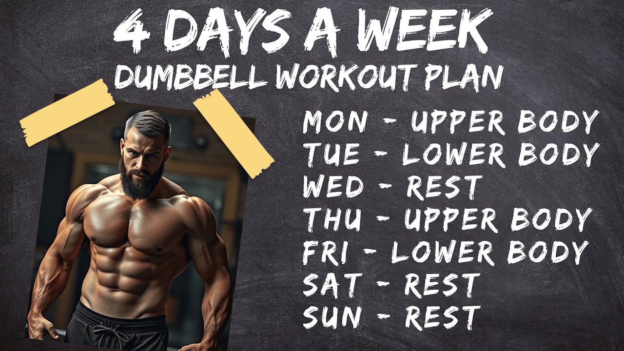 4 Days a Week Dumbbell Workout Plan - Upper/Lower Dumbbell Workout Plan