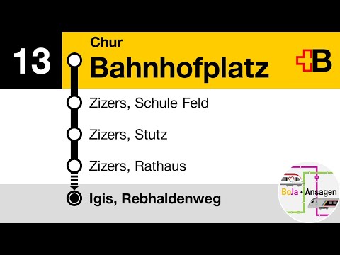 Postauto Ansagen | 13 Chur Bahnhofplatz - Igis Rebhaldenweg | BoJa Ansagen