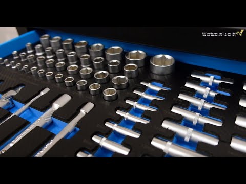 DeTec. Werkzeugwagen 3066 Blue Edition - 6 von 6 Schubladen mit Werkzeug