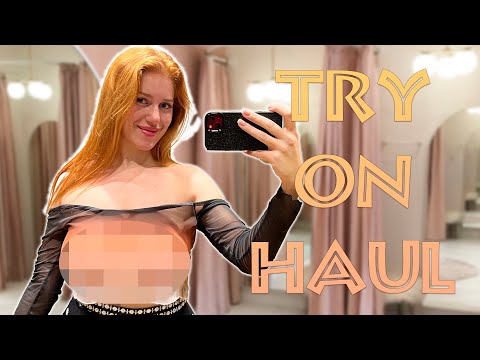 2024 Transparent Try On Haul 👙🚫 See-Through & Braless Vibe at Mall