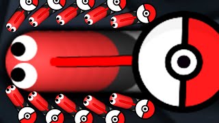 Slither.io Pokemon Go Everywhere Epic Poke Ball Skin Mod! (Slither.io Slow Motion Gameplay)