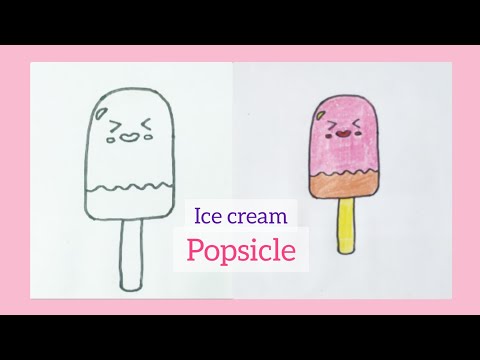 How to draw a Ice Cream popsicle | How to draw Ice Cream for kids | Step By step Drawings