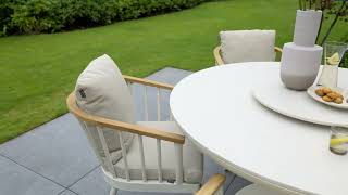 Apple Bee Condor Dining Tuinset Ø 140 cm | 5-delig | Oyster | Melville Tafel