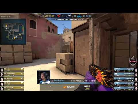 CSGO BOSTON MAJOR 2018 C9 VS FAZE FINALS SKADOODLE INSANE MP9 4 PIECE