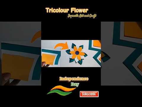 Tricolour Flower 🇮🇳#trending#diy#tricolourcrafts#tricolourflag#art#ytshort#india #love