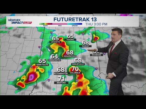Scattered severe storms with a tornado risk for Indiana this afternoon and evening