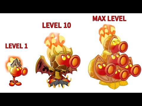PvZ 2 Сhallenge - FIRE PEASHOOTER Level 1 vs Level 5 vs Max Level(Plant Vs Plant)