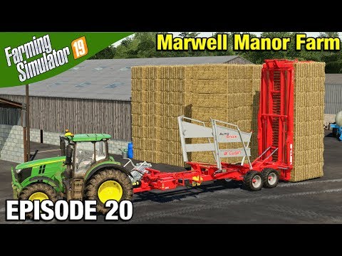 HUGE STRAW STACK Farming Simulator 19 Timelapse - Marwell Manor Farm FS19 Episode 20