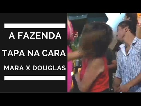 Barraco. em A Fazenda: Mara dá tapa na cara de Douglas