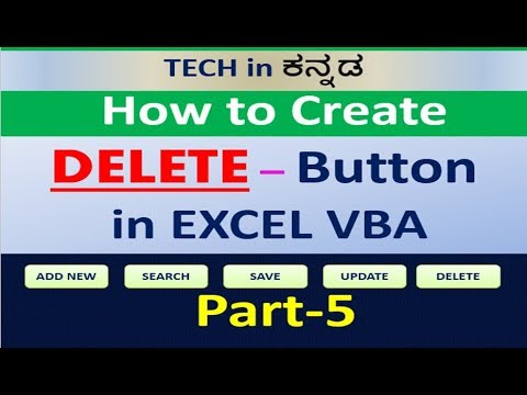 How to using Create, Save, Search, Edit, Update & Delete button in Excel userform || Part 5