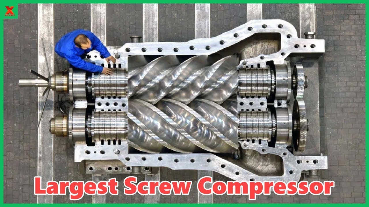 Largest Screw Compressor Manufacturing, Assembly & Repair Process. Incredible Efficient Compressor