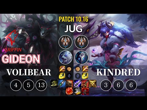 GRF GIDEON Volibear vs Kindred Jungle - KR Patch 10.16