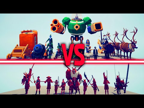 MEGA SAMURAI TEAM vs MEGA HOLIDAY TEAM | TABS - Totally Accurate Battle Simulator