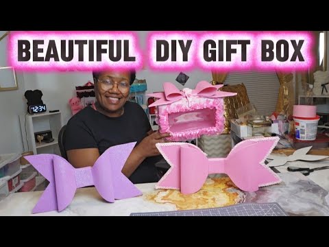 DIY Gift Box /Bow Using Cardboard  &Fabric/Beautiful  Handmade Gift Idea