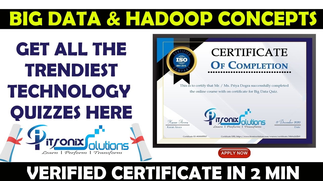 Big Data & Hadoop Online Quiz Questions & Answers | Big Data Free Quiz Certification