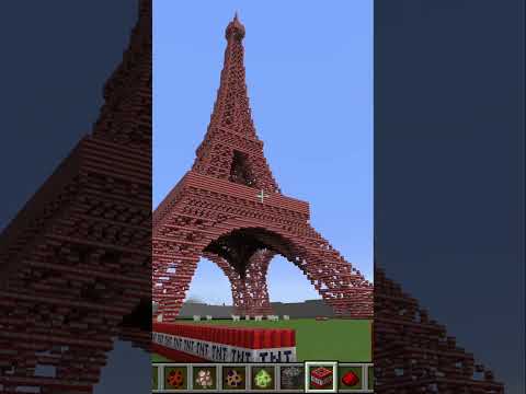 Minecraft TNT Eiffel Tower #shorts