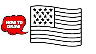 🎨🇺🇸 Draw the American Flag QUICK & EASY! (Perfect Stars!) - Step-by-Step Tutorial