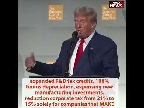TRUMP: economic nationalism steel industry, R&D tax credits, bonus depreciation, Corp tax 21% to 15%